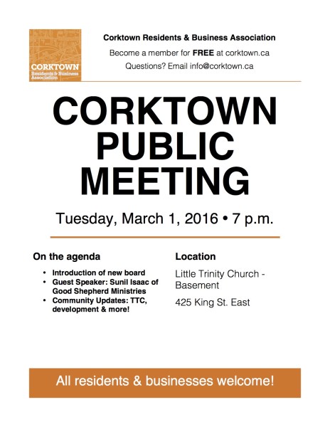 Corktown Meeting Poster - March 2016