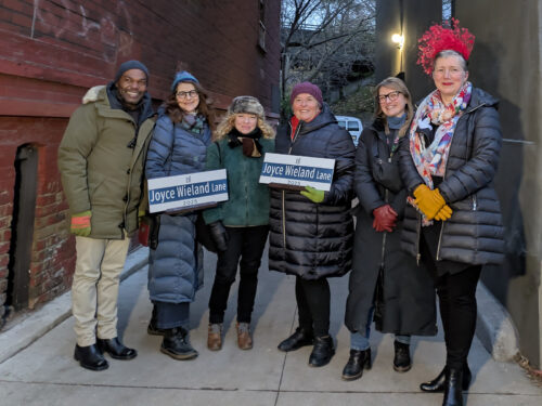 Joyce Wieland Unveiling on Bright Street in Corktown.