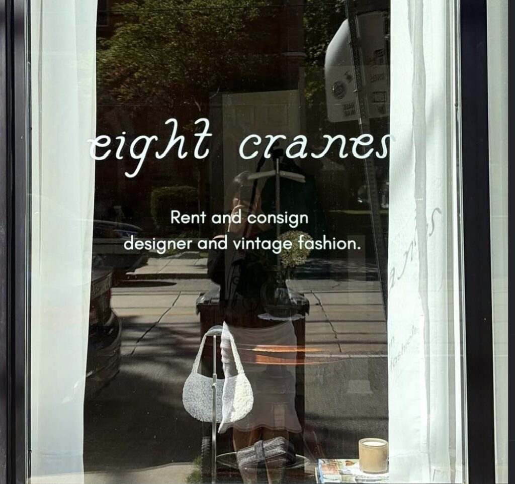 Eight Cranes dress rental salon photograph